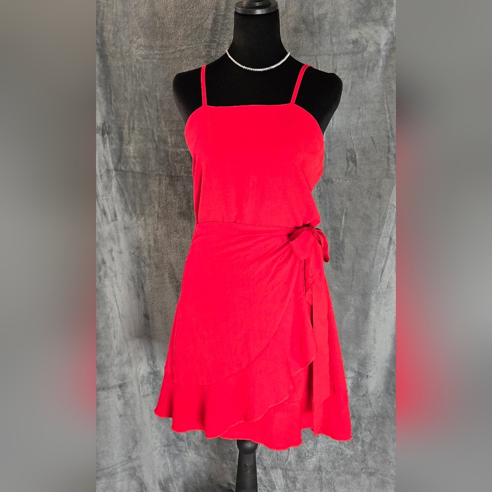 Elegant Red Wrap Dress